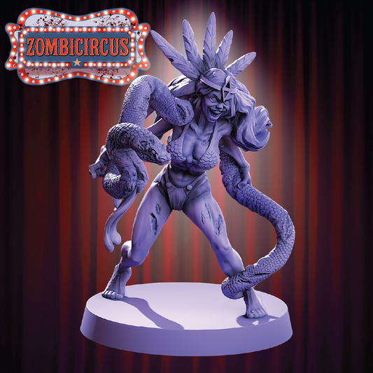 Snake Mistress | Zombie Miniature | 3D Resin Print