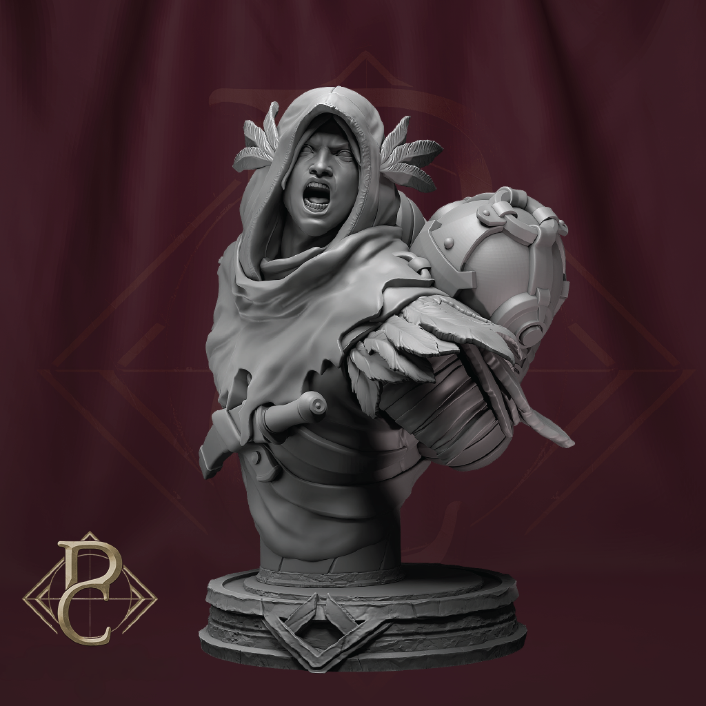 3D render of a aerial hunter bust