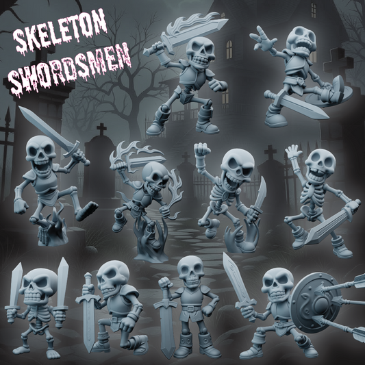 Skeleton Swordsmen | Undead Miniatures | 3D Resin Print