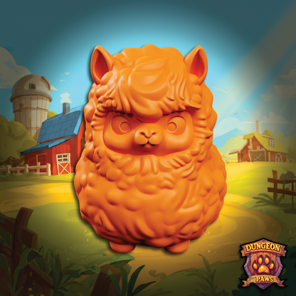 3D model of a chibi-style farm barn yard alpaca llama