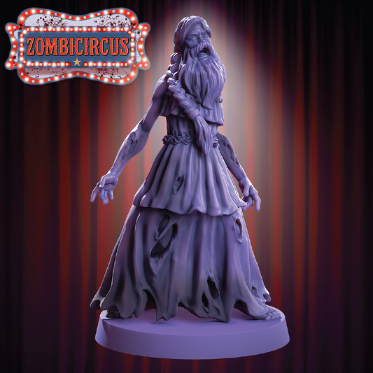 Bearded Woman | Zombie Miniature | 3D Resin Print