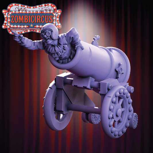 Clown Cannon | Zombie Miniature | 3D Resin Print