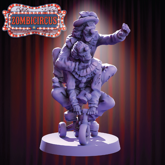 Bicycle Clowns | Zombie Miniature | 3D Resin Print