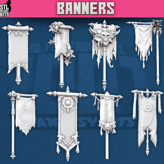 Banners | Scatter Terrain | 3D Resin Print