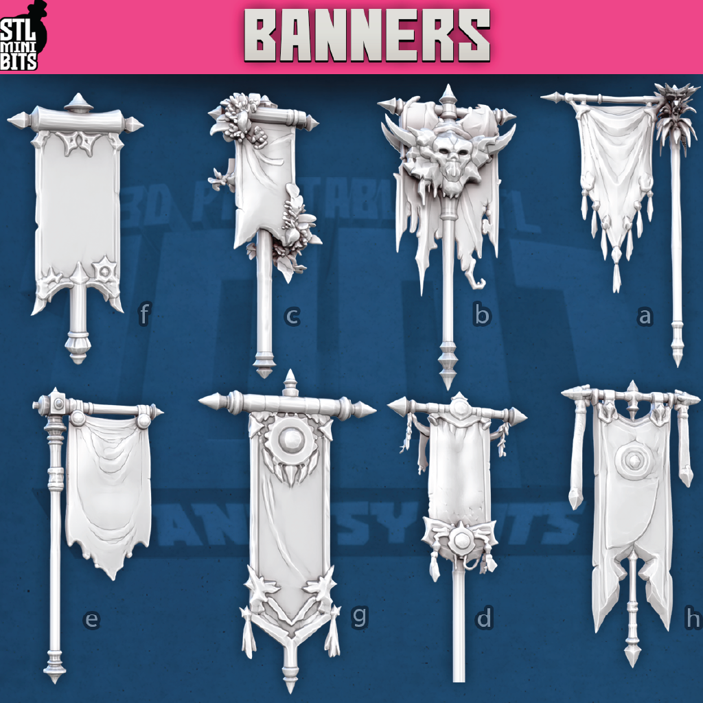 Banners | Scatter Terrain | 3D Resin Print