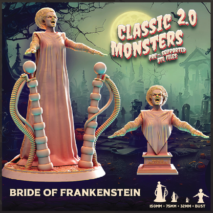 Bride of Frankenstein | Undead Miniature | 3D Resin Print