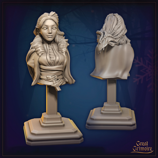 Elindra Hearthsong | Maiden & Reindeer Miniature | 3D Resin Print