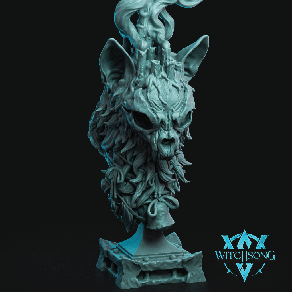 Render of a bust of an ethereal spirit cat based on Icelandic folklore