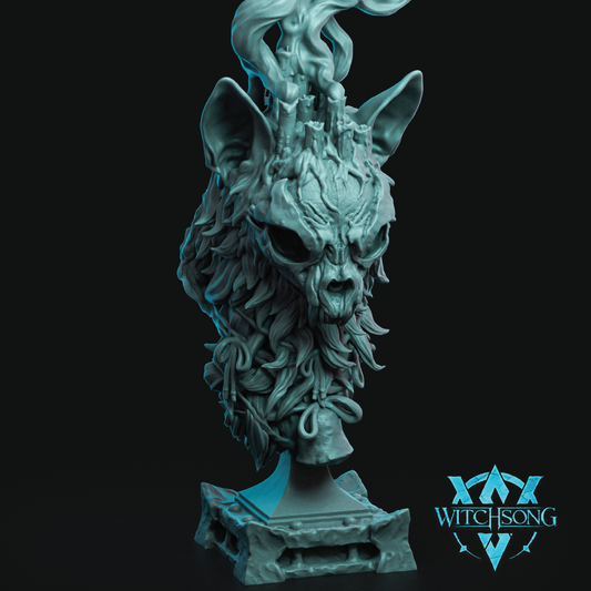 Render of a bust of an ethereal spirit cat based on Icelandic folklore