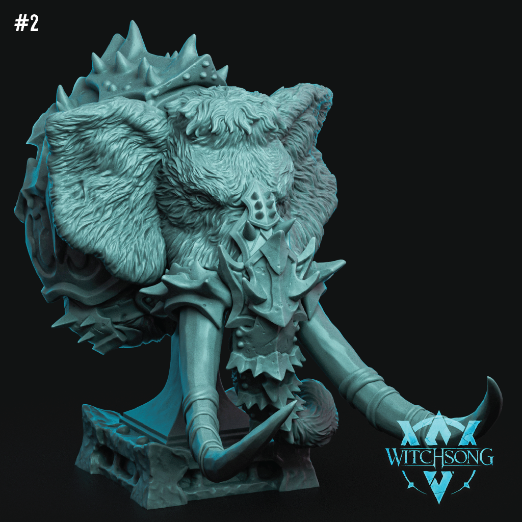The Armored Mammoth | Elephant Miniature | 3D Resin Print