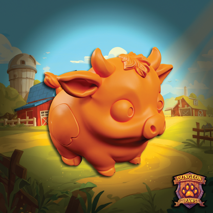 3D model of a chibi-style farm barn yard cow bull cattle