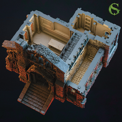 3D render of a stone church interior