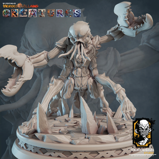 3D render of an eldritch crab crustacean miniature for tabletop gaming
