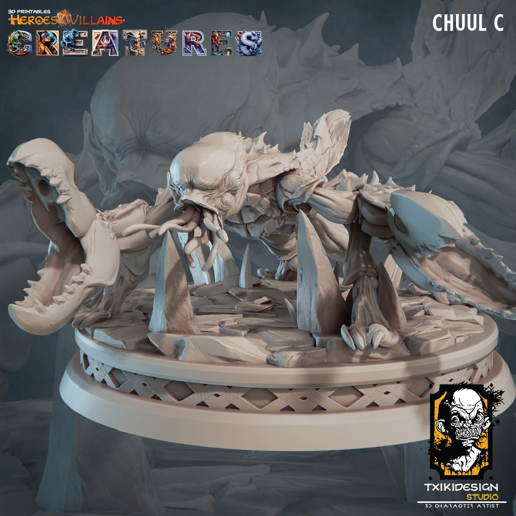 3D render of an eldritch crab crustacean miniature for tabletop gaming