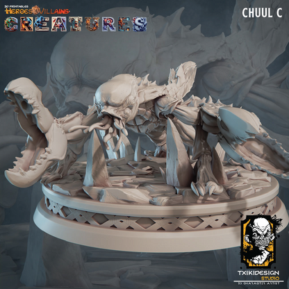 3D render of an eldritch crab crustacean miniature for tabletop gaming
