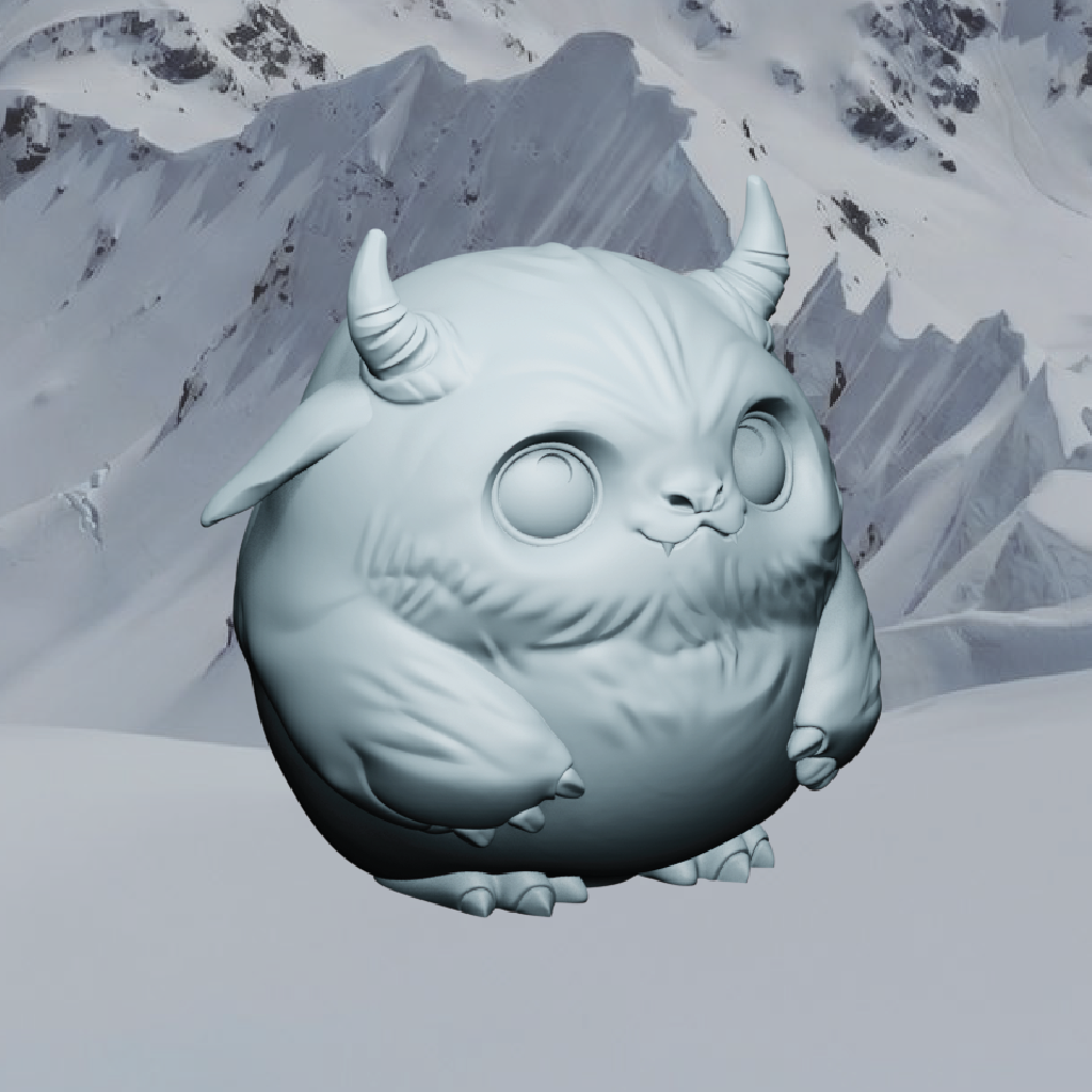 Monster-like creature in a snowy landscape
