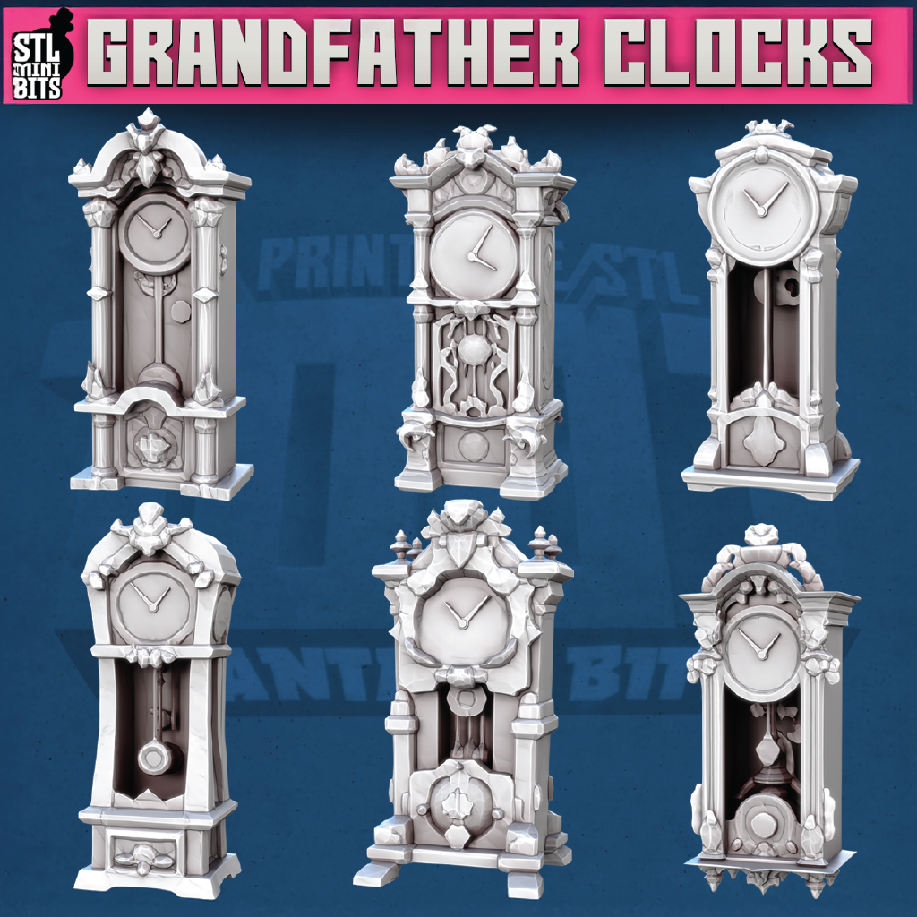 Grandfather Clocks | Scatter Terrain | 3D Resin Print