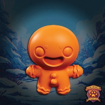 3D model of a chibi-style Christmas holiday gingerbread man cookie dessert treat