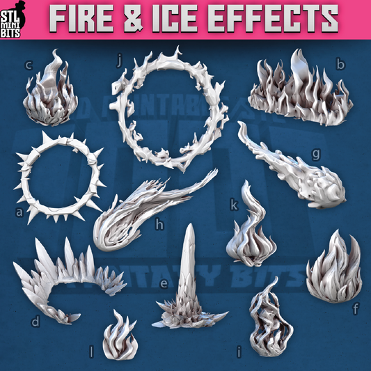Fire & Ice Effects | Scatter Terrain | 3D Resin Print