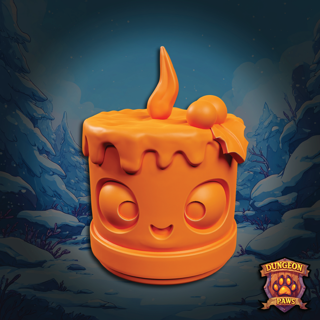 3D model of a chibi-style Christmas holiday candle