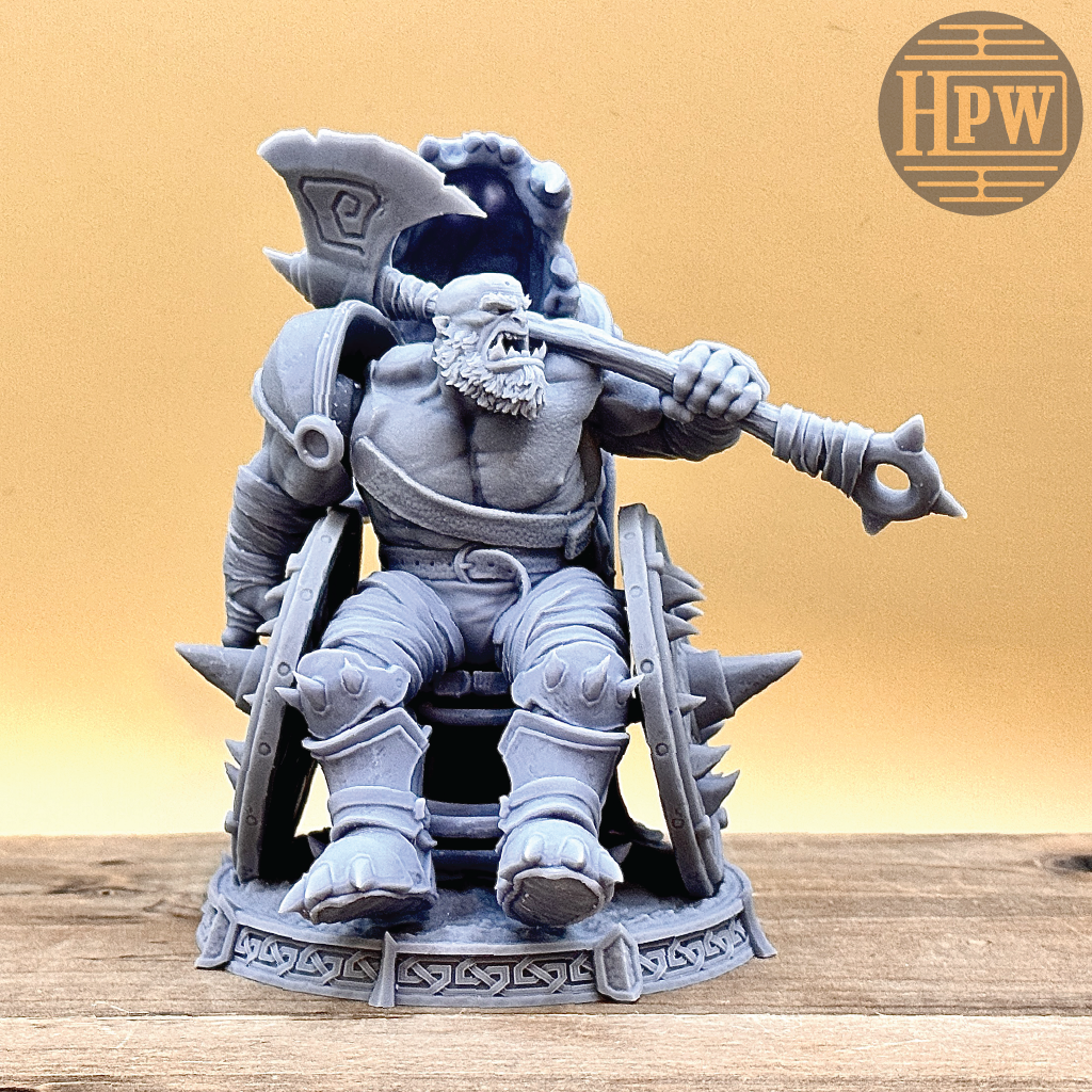 God Hewer Groc | Orc Barbarian Miniature | 3D Resin Print