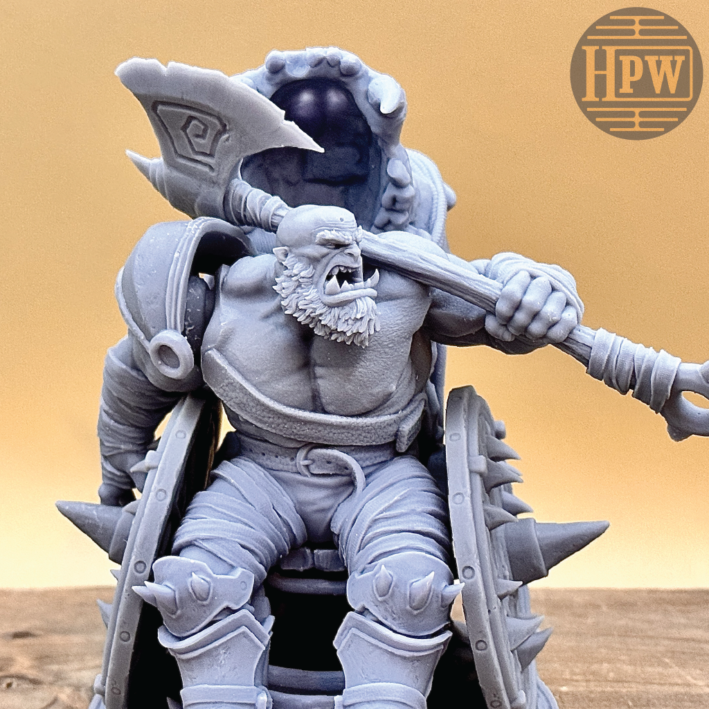 God Hewer Groc | Orc Barbarian Miniature | 3D Resin Print