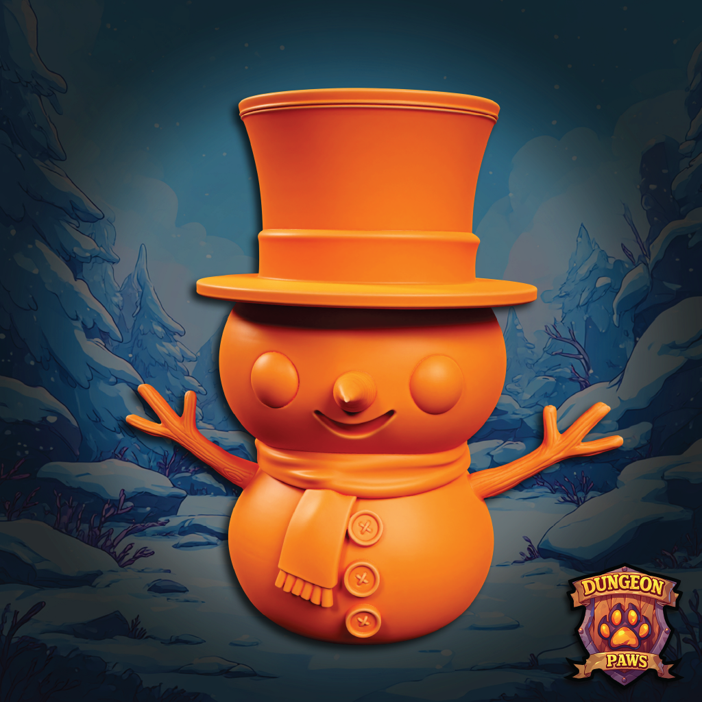 3D model of a chibi-style Christmas holiday winter snowman