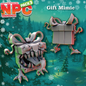 Promotional graphic for NPC Townsfolk Pack 3 showing a gift-mimic monster and a normal gift box, with the text 'NPC Townsfolk Pack 3', 'Gift Mimic', and 'NPC' in the top corners against a snowy teal forest background.