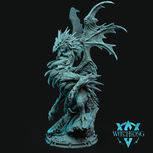 3D render of a gargantuan rotten swamp dragon