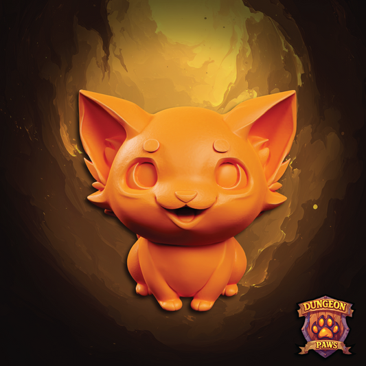 3D model of a chibi-style feline kitty cat