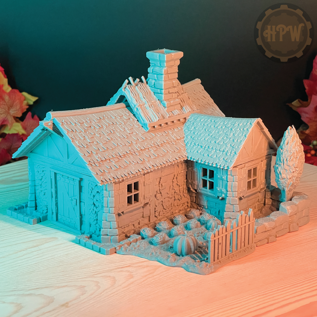 Pumpkin Cottage | Farming House | Miniature Gaming Terrain Kit | 3DP4U | Medieval Town Set 4
