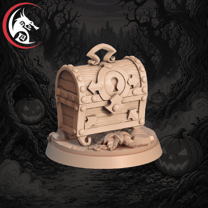 Mimic Chest | 3D Printed Miniature | SLA UV Resin Unpainted | Signum Workshop | Tabletop RPG