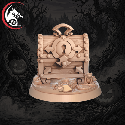 Mimic Chest | 3D Printed Miniature | SLA UV Resin Unpainted | Signum Workshop | Tabletop RPG