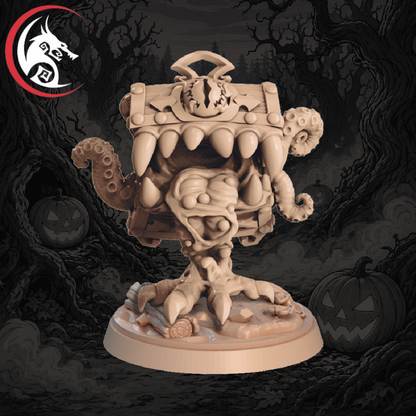 Mimic Chest | 3D Printed Miniature | SLA UV Resin Unpainted | Signum Workshop | Tabletop RPG