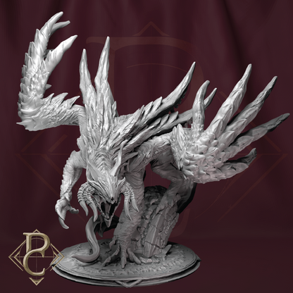  detailed dragon sculpture on a dark background