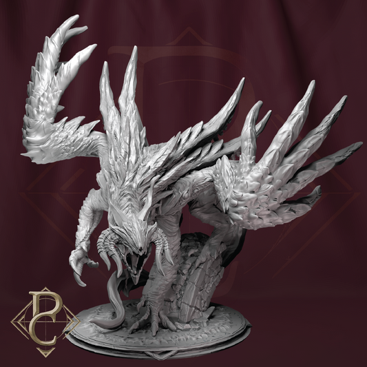  detailed dragon sculpture on a dark background