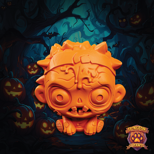 3D model of a chibi-style zombie undead corpse on Halloween