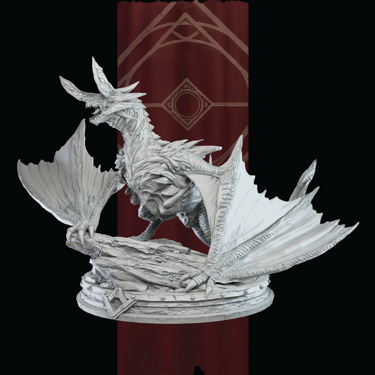 O'kdrar, the Winged Threat | Dragon Miniature | 3D Resin Print