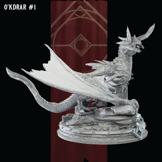 O'kdrar, the Winged Threat | Dragon Miniature | 3D Resin Print