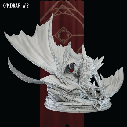 O'kdrar, the Winged Threat | Dragon Miniature | 3D Resin Print