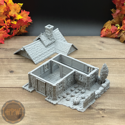 Pumpkin Cottage | Farming House | Miniature Gaming Terrain Kit | 3DP4U | Medieval Town Set 4