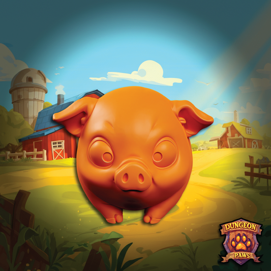 3D model of a chibi-style barn farm yard pig miniature
