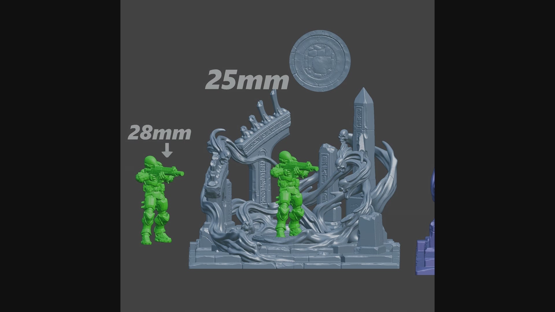 Sizing comparison video for different diorama scales