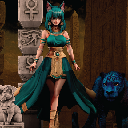 Goddess Bastet | Egyptian Diorama | 3D Resin Print