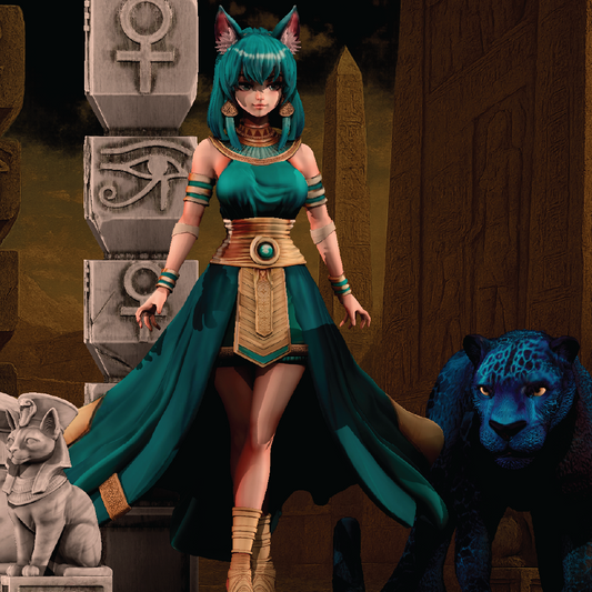 Goddess Bastet | Egyptian Diorama | 3D Resin Print
