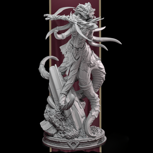  detailed fantasy figurine on a black background