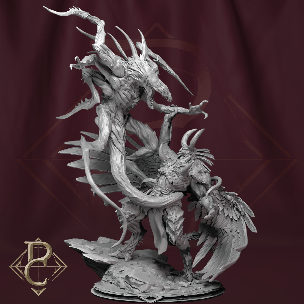 Detailed fantasy figurine on a dark background