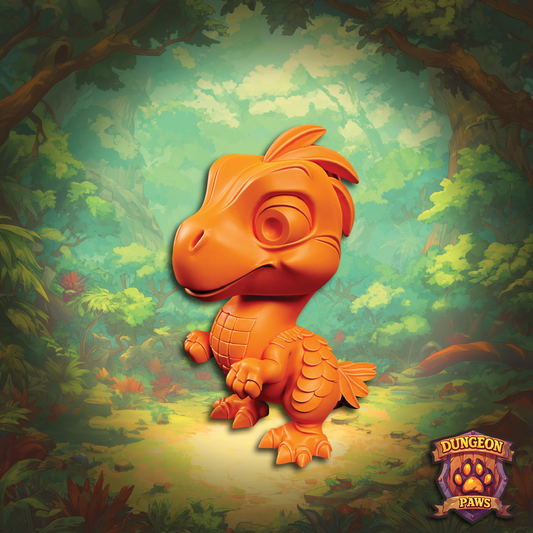 Rappy the Velociraptor | Chibi Miniature | 3D Resin Print