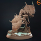 Fantasy figurine of a creature with wings on a dark background