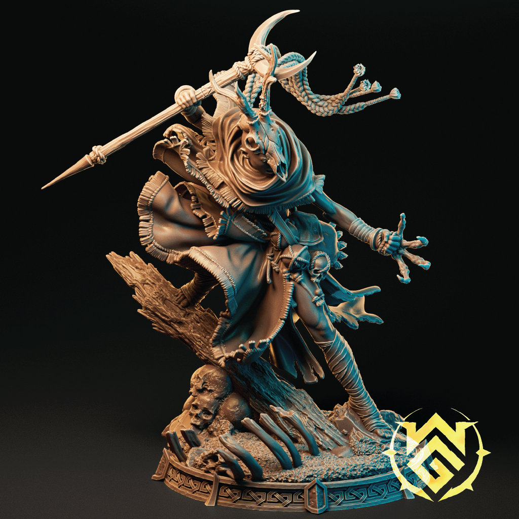 Desert Druid Cai | Shaman Miniature | 3D Resin Print